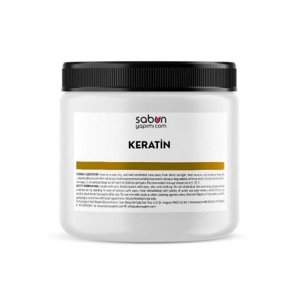 Keratin tozu – saç bakım hammaddesi beyaz plastik kap ambalaj